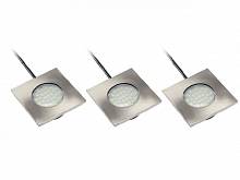 Комплект из 3-х точечных встраиваемых светодиодных светильников MARBELLA PLUS 3*1,5W, 220V, холодный свет — купить оптом и в розницу в интернет магазине GTV-Meridian.