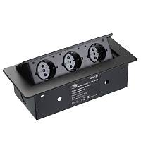 Блок розеток прямоугольный выдвижной 3 розетки (Schuko), max 2700W, 250V, с проводом 2,0 метра, черный — купить оптом и в розницу в интернет магазине GTV-Meridian.
